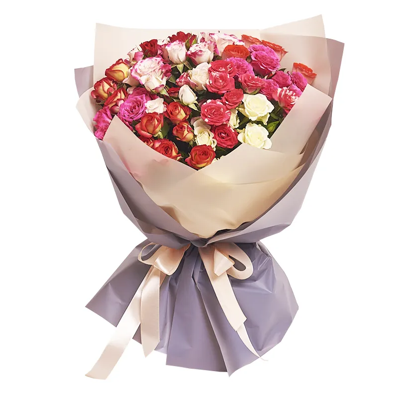Букет из 11 нежный микс кустовых роз