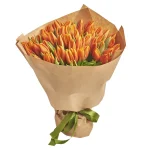 Букет из 51 тюльпана оранжевого цвета